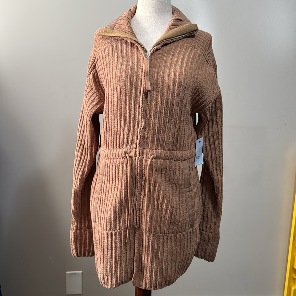 FLX Women's Commuter Sweater Jacket Size XS In Elden Beige - Picture 4 of 15